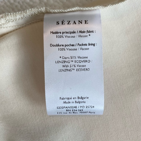 Sezane Georgio High Waist Tailored Satin Trousers Pants Sézane - Picture 8 of 8